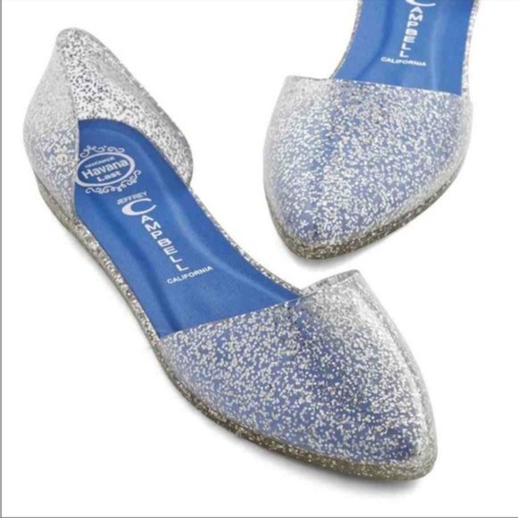 Jeffrey Campbell Havana glitter jelly flats shoes, sz 9 - Picture 2 of 10
